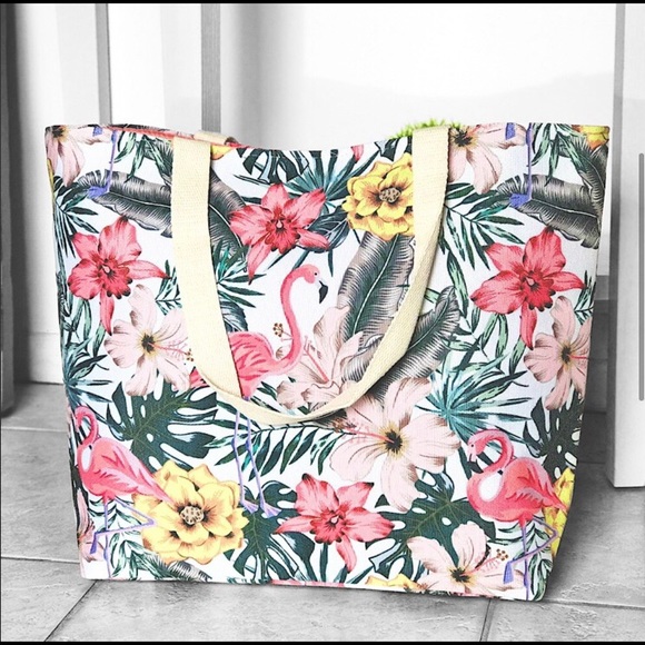LLK Handbags - Flamingo floral large tote bag